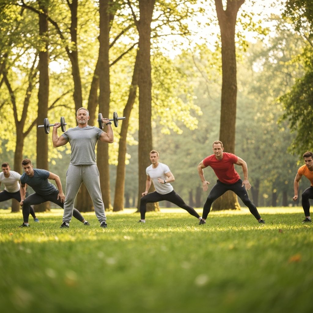 Active men healthy lifestyle